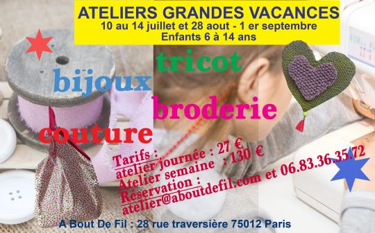 Atelier créatif grandes vacances pour les enfants