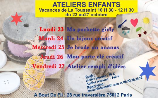 Atelier couture enfant La Toussaint