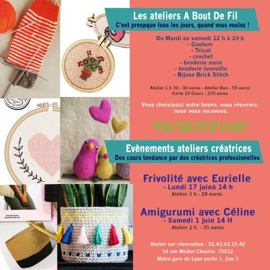 atelier créatif a bout de fil