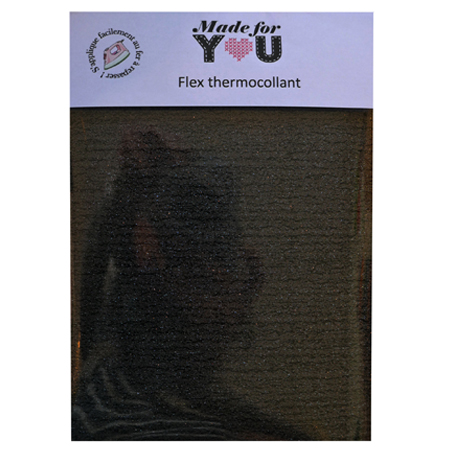 Flex Thermocollant à Paillettes - Noir - 15 x 20 cm
