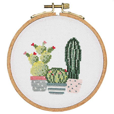 Kit point de croix cactus fleuris