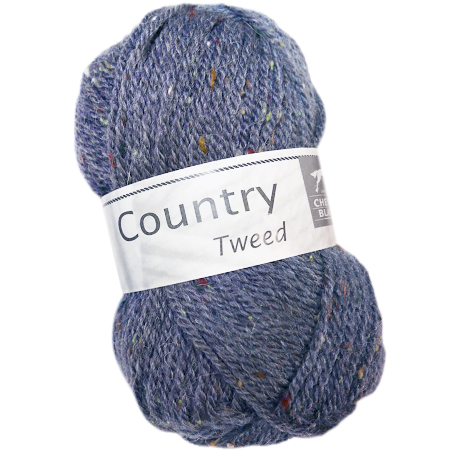 Laine cheval blanc country tweed bleu (Tricot et Crochet) - A bout