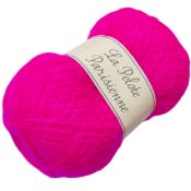 Laine chantilly rose fluo
