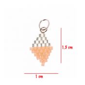 pendentif brick-stitch argent pêche