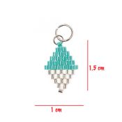 pendentif brick-stitch bleu argent