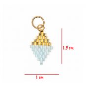 pendentif brick-stitch or bleu