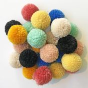 Pompon laine multi-couleur