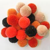 Pompon laine orange