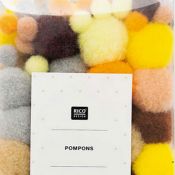 Pompons assortis gris  jaune