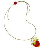 Collier sautoir fraise