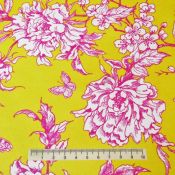 Toile enduite toile de jouy jaune