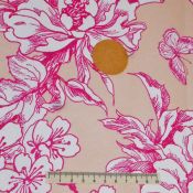 Toile enduite toile de jouy rose