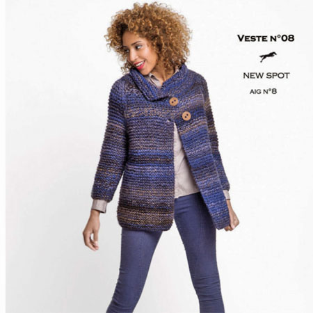 Laine cheval blanc country tweed bleu (Tricot et Crochet) - A bout