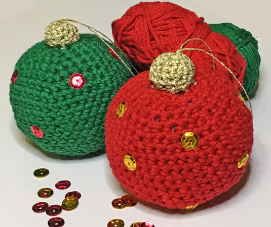 Boules de noël au crochet