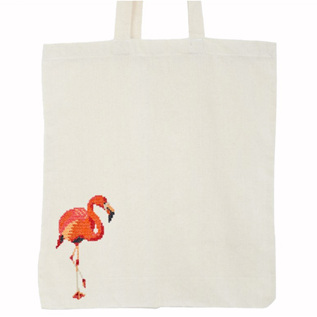 Broderie flamant rose