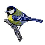 broderie oiseau charbonnière